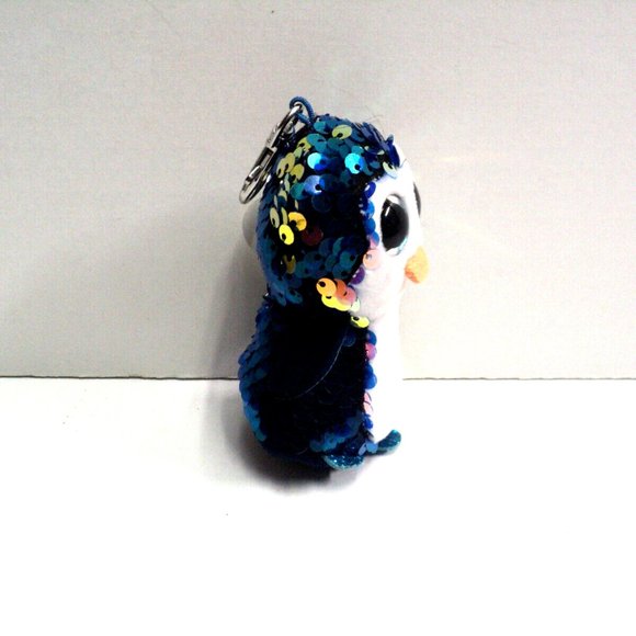 TY Flippables Payton the Penguin Key Clip Color Changing Sequins 3 3/4" High - Picture 5 of 5